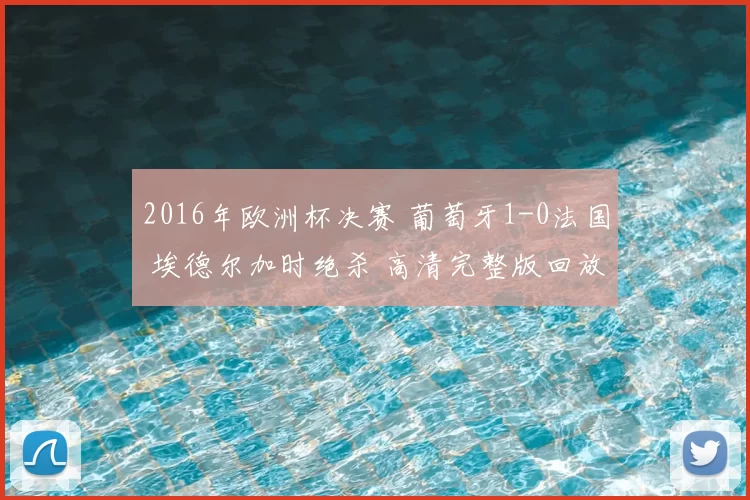2016年欧洲杯决赛 葡萄牙1-0法国 埃德尔加时绝杀 高清完整版回放