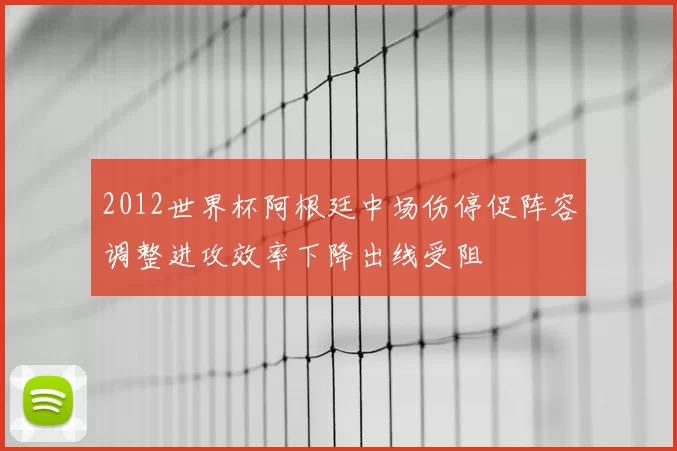 2012世界杯阿根廷中场伤停促阵容调整进攻效率下降出线受阻